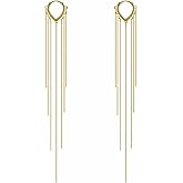 ASOQOLA Long Tassel Dangle Drop Earrings for Woman Tassel Dangling Earrings 925 Silver Chandelie dangling earring for Prom Fashion Jewelry