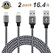 iPhone Charger, Calegoo Lightning Cable 2Pack 16.4FT Extra Long Nylon Braided USB Cable Cord, Compatible with iPhone 7 7Plus 6s 6sPlus 6 6Plus 5 5s 5c SE iPad iPod & More (Black)