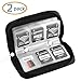 Memory Card Case, WOVTE Portable 8 Pages and 22 Slots SD SDHC MMC CF Micro SD Memory Card Case Holder Pouch Zippered Storage Bag (Black) - 2 Pack
