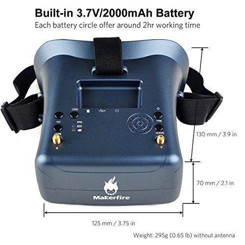 Makerfire-FPV-Goggles-with-DVR-58G-40CH-Raceband-Build-in-2000mAh-Battery-Headset-Glasses-Carrying-Case-for-FPV-Racing-Drone-RC-Quadcopter