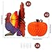 AerWo 1Pc Thanksgiving Turkey Centerpiece + 2Pcs Pumpkin Centerpieces Table Decoration for Thanksgiving Harvest Party Decorations