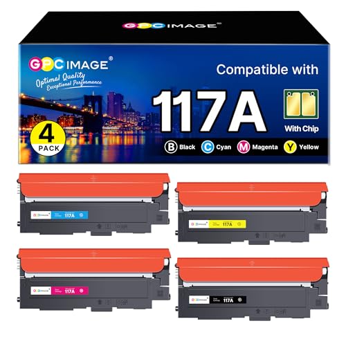 GPC IMAGE 117A Compatible with HP 117A Toner Set for Toner HP Color Laser MFP 178nwg MFP 179fwg 179fnw 178nw 150nw 150w 150a 178 179 W2070A W2071A W2072A W2073A (Pack of 4)