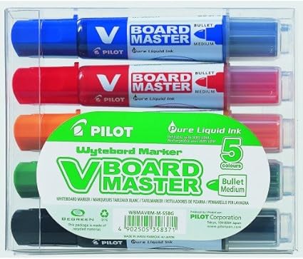 Pilot - Caja Rotuladores pizarra blanca 5 colores: Amazon.es: Oficina y papelería
