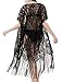 Dimore Womens Swimsuit Cover up Beach Wear Long Bikini Cover up with Tassel Black