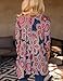 MIROL Womens Casual Fall Floral Print 3/4 Sleeve Tunic Loose Long Blouse Tops (X-Large, Red)