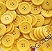 GANSSIA 1 Inch (25mm) Yellow Buttons Sewing Flatback Button for Sewing or DIY Crafts Pack of 50