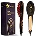Hair Straightener Brush by Sara Mor: Heated Gold Detangle Comb for Straightening, Infused with Anion, Rapid Heating Ceramic Plates, and Thermal Insulation Tips plus Free Travel Bag and 2 Hair Clips