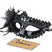 Coxeer Masquerade Mask Pure Color Venitian Mask Mardi Gras Mask with Flower
