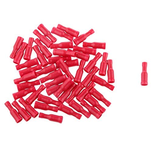 Electomania® Fully Insulated Male Female Wire Bullet Connector Electrical Crimp Red Terminals Pack of 100Pcs (Red) 2 Electomania® Fully Insulated Male Female Wire Bullet Connector Electrical Crimp Red Terminals Pack of 100Pcs (Red) - Image 2