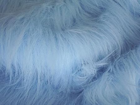 Long Pile Fun Faux Fur Fabric Material Baby Blue Amazon Co Uk