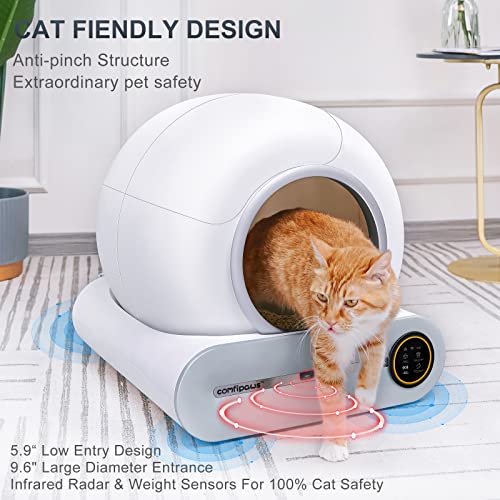 Comfipaws Self Cleaning Cat Litter Box for No Scooping, Automatic Kitty