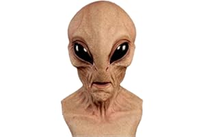hoehew Halloween Alien Funny Mask, Steam Skull Halloween Mask, Evil Demon Cosplay Scary Horror Masquerade Skeleton Mask (Alien-#A)