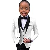 Boys Suit Wedding Tuxedo 3 Piece Shawl Collar Jacket Pants Vest Child Formal Blazer Set Slim Fit Outfit