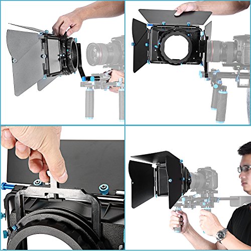 Neewer Aluminum Alloy SwingAway Design Matte Box with Filter Tray,Fit 15mm Rail Rod Rig,for