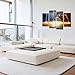KREATIVE ARTS Natural Landscape Paintings Wall Art Lightning Strikes in the Clouds 4 Panel Picture Print on Canvas Giclee Artwork for Home Office Decoration