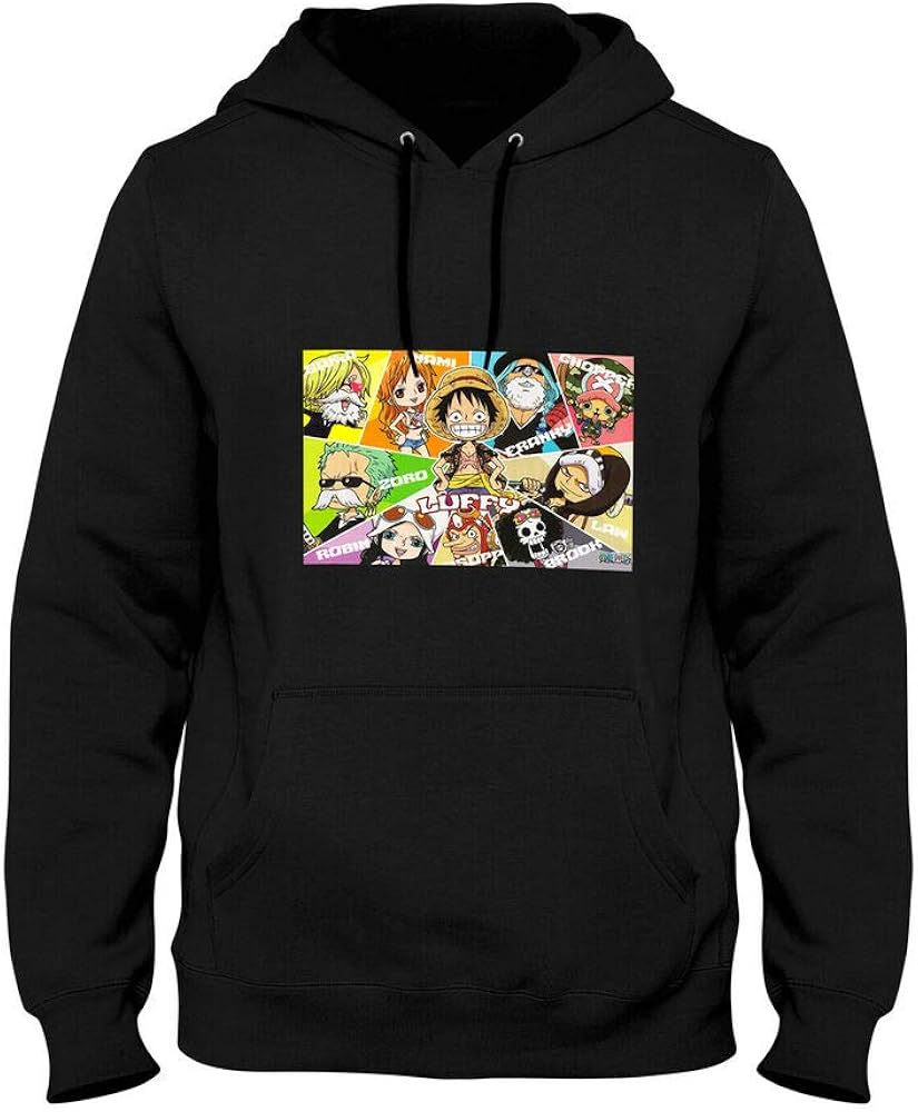 EWFD One Piece Straw Hat Pirates Hoodie Herren Sweatshirt Baumwolle