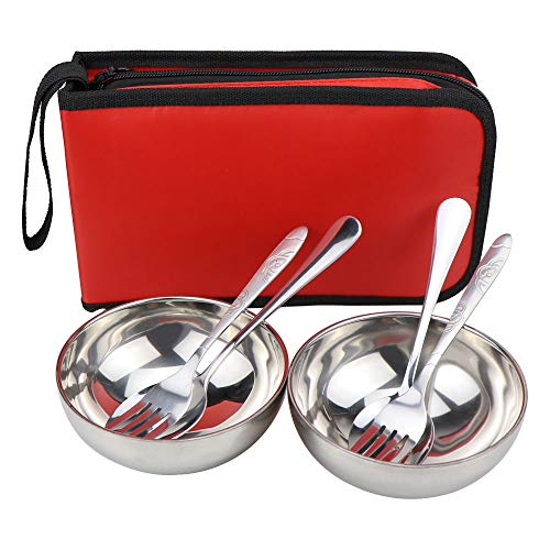 image for Hysagtek 6 Pcs Portable Stainless Steel Travel Camping Outdoor Utensil