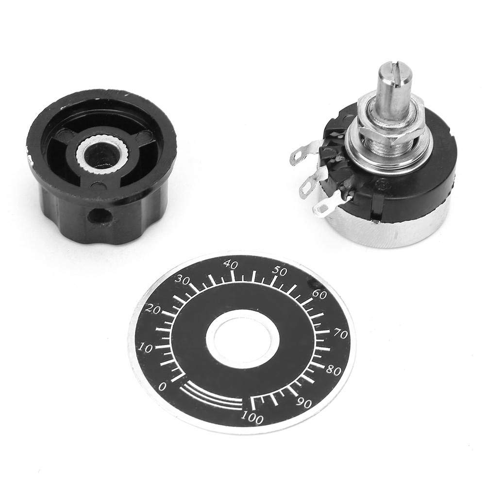 Single Turn Carbon Film Potentiometer Knob Scale Set 100K Rotary Taper
