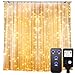 GDEALER 300 Led Window Curtain Lights with Timer Remote Control String Lights Fairy Lights for Wedding Party Bedroom 6.6x6.6ft Hanging Lights Twinkle Lights Christmas Lights Wall Decor Warm White