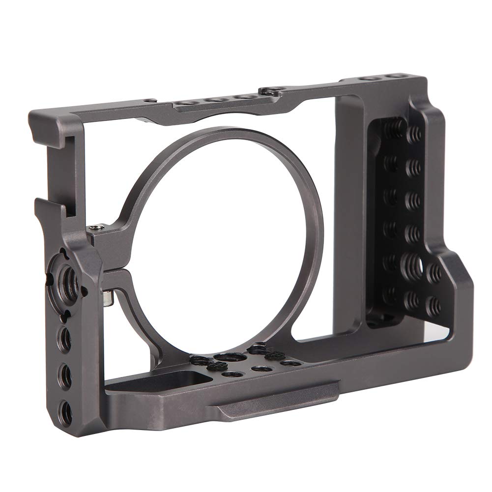 PUSOKEI Camera Video Cage, Aluminium Alloy CNC Photography Camera Cage, Rich Extension Case for RX100 M7 Cameras