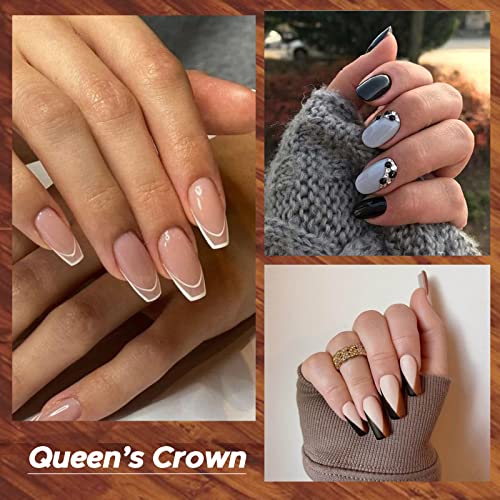 Gel Nail Polish Set with Top/Base Coat, 12+2 Pcs Black White Grey Gold Brown Blue Silver Glitter Classic Colors Soak Off Starter Kit Nail Art DIY Salon Manicure Holiday arty Gift for Girls Women by MEFA