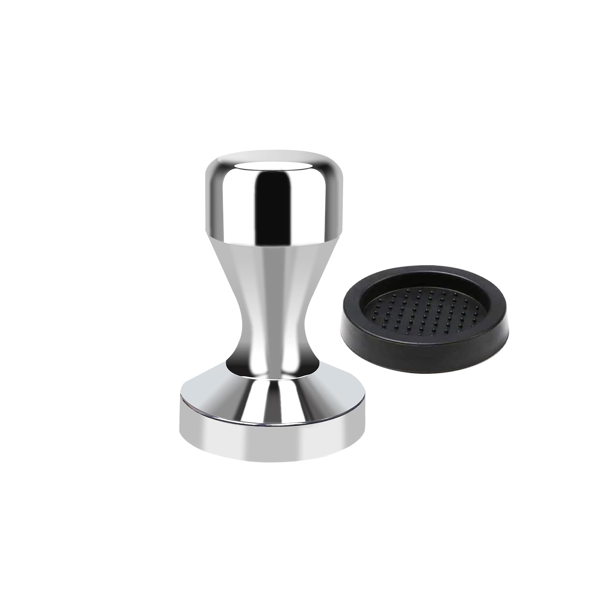 OlBuWa Coffee Tamper, Espresso Coffee Press Tamper Coffee with Silicone Tamper Mat (49mm)