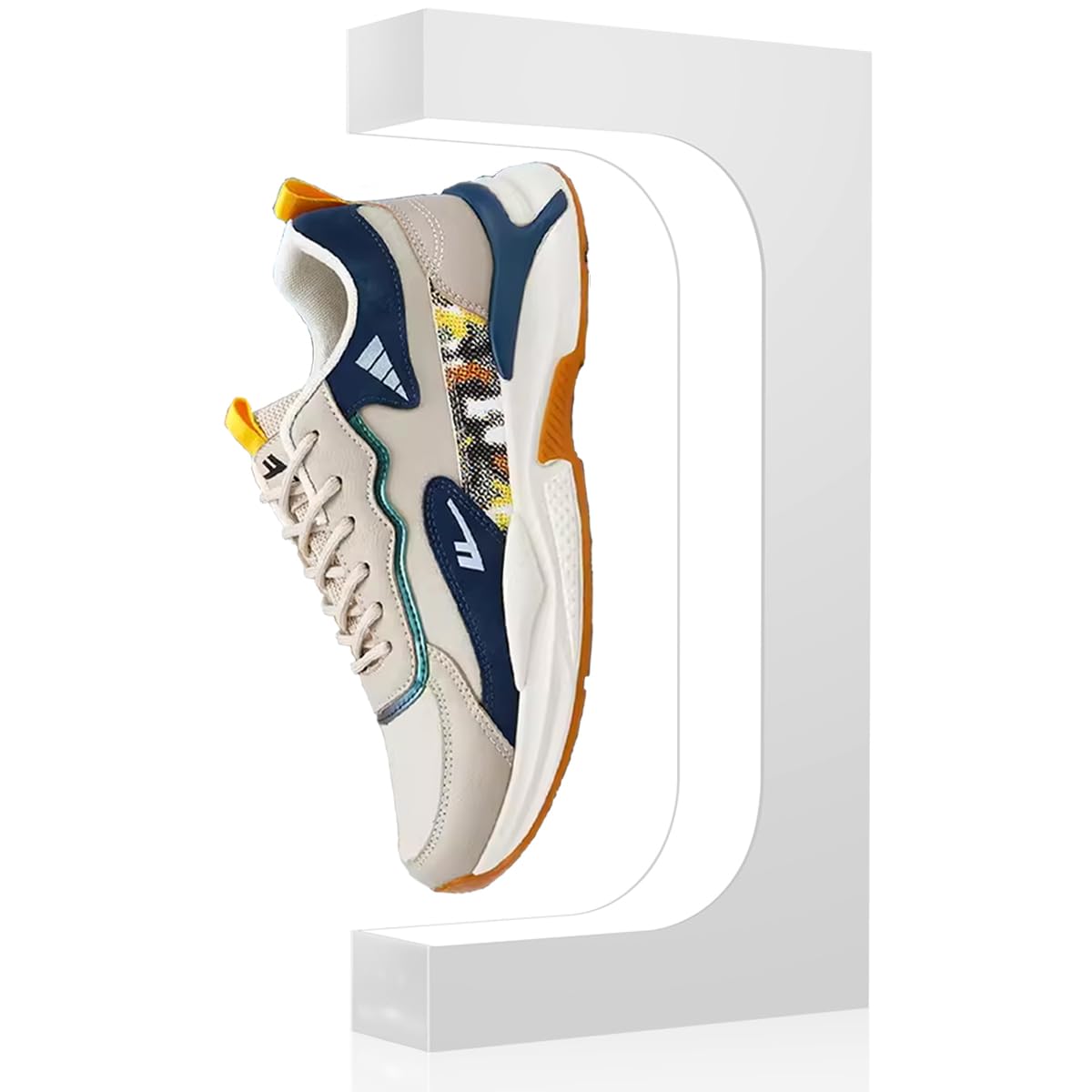 VGAzer Levitating Shoe Display Stand Magnetic Floating Sneaker Display Stand Holder Acrylic Rack with LED Lights for Advertising Exhibition Storefront, Home Décor, White