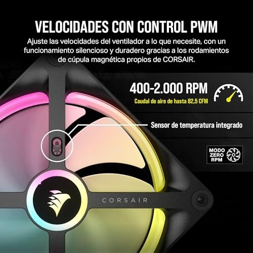 iCUE Link QX140 RGB RGB de Cúpula Magnética de 140mm Ventilador - Negro