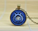 SunShine Day Blue Lantern Superhero Necklace Jewelry Glass Cabochon Necklace A4276