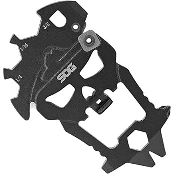 SOG MacV Tool SM1001 - Hardcased Black, 12 Tools in One: Bottle Opener, Screwdrivers