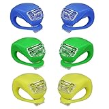 Bike Bicycle Lights Front and Rear, Silicone Led Bike Light Set for Night Riding,6 Pack,waterproof Headlight & Taillight for Cycling Safety (2 Green,2 Blue,2 Yellow)