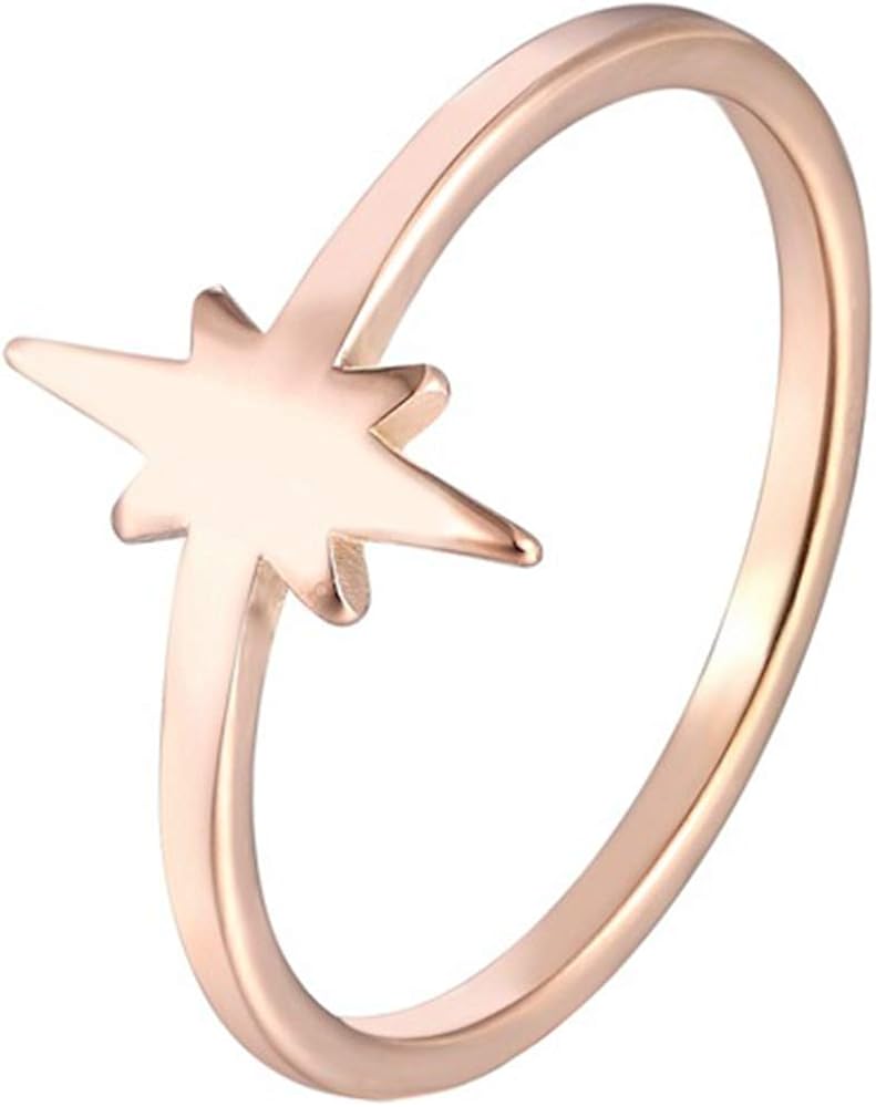 Stainless Steel Star Shape Wedding Band Promise Statement Ring Amazon