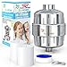 10-Stage Shower Filter for Premium Body Care Experience - Give Your Hand Held or Rain Shower Head Filtered Water - Ideal Filter for Hard Water, Chlorine Fluoride - Includes 2 Water Filter Cartridges