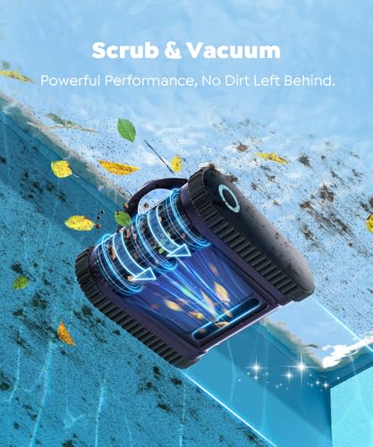 Cordless Pool Cleaner Robot with Wall Climbing, 2.5H Fast Charging, Tripe-Motor Strong Suction, C1 Pool Vacuum for Inground Pools up to 150㎡, Multi Cleaning Modes(Obsidian)