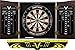 Viper Vault Cabinet & Shot King Sisal/Bristle Dartboard Ready-to-Play Bundle with Two Sets of Steel-Tip Darts, Throw Line, and Dry Erase Scoreboards, Walnut Finish