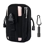 Tactical Pouch - Compact Water-resistant Molle EDC Utility Gadget Gear Tools Organizer - Bundled with Keychain Flashlight