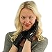 Ladies Winter 3M Thinsulate Soft Genuine Leather Wrist Snap Gloves Black Large