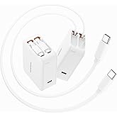 SUPERONE 3-in-1 Retractable Wall Charger with Dual USB C Cables, 62W Fast Charging 3-Port USB C Retractable Phone Charger for iPhone 17 Pro Max Air/16/15/14/13/12 Series, iPad, Samsung, Tablet, Pixel