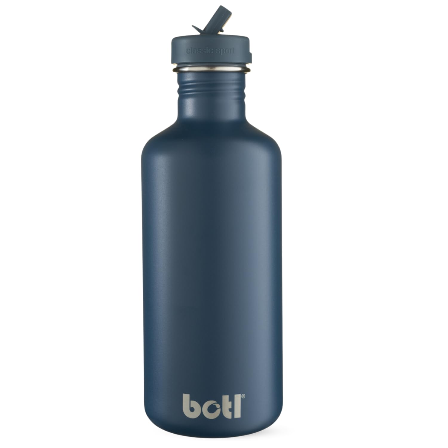 BOTL - Water Bottle With Leakproof Straw Lid, Stainless Steel non-Insulated Bottle, BPA/BPS Free, Tough Canteen Bottle for Sports and Travel 1200ml - Slate Blue