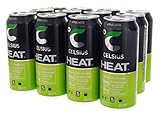 Celsius Heat Carbonated Thermogenic Pre-Workout, Apple JackD, for an Accelerated Metabolism and Healthy Energy 12/16oz Cans