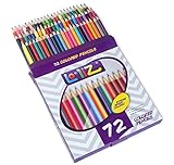 LolliZ 72 Colored Pencils Set, with 72 Unique Color Choices! (Office Product)