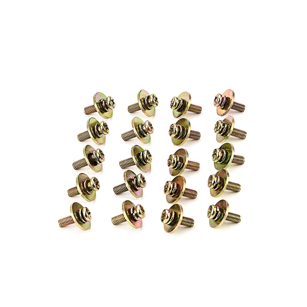 Alnicov 20pcs Metal Drum Set Lug Claw Hook Mount Screws With Washer for Snare/Tom/Bass Drum Lugs