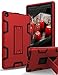 TIANLI for All-New Amazon Kindle Fire HD 8 Tablet Case (7th Generation,2017 Release) - Sturdy Kickstand and Shockproof Protection and Heavy Duty for Kids,Red Black