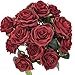 DALAMODA Burgundy 2 Bundles (with Total 20 Heads) Rose Flower Bouquet, for DIY Any Decoration Artificial Silk Flower