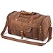 Plambag Canvas Duffle Bag, 50L Large Travel Duffel for Overnight Weekend Luggage(Coffee)