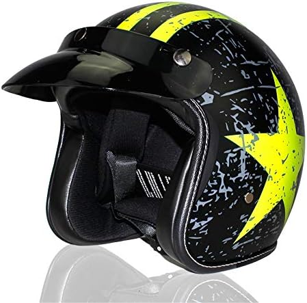 Lavacraft Vintage Helmet, Open Face Half Helmets Motorcycle Biker Cruiser Scooter Touring,Impact-Resistant and Anti-Penetration DOT