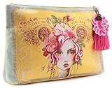 Papaya Art Love Who You Are Rose Oil Cloth Cosmetic or Accessory Travel Bag