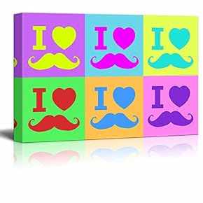 Multi Color Pop Art with I Love Beard