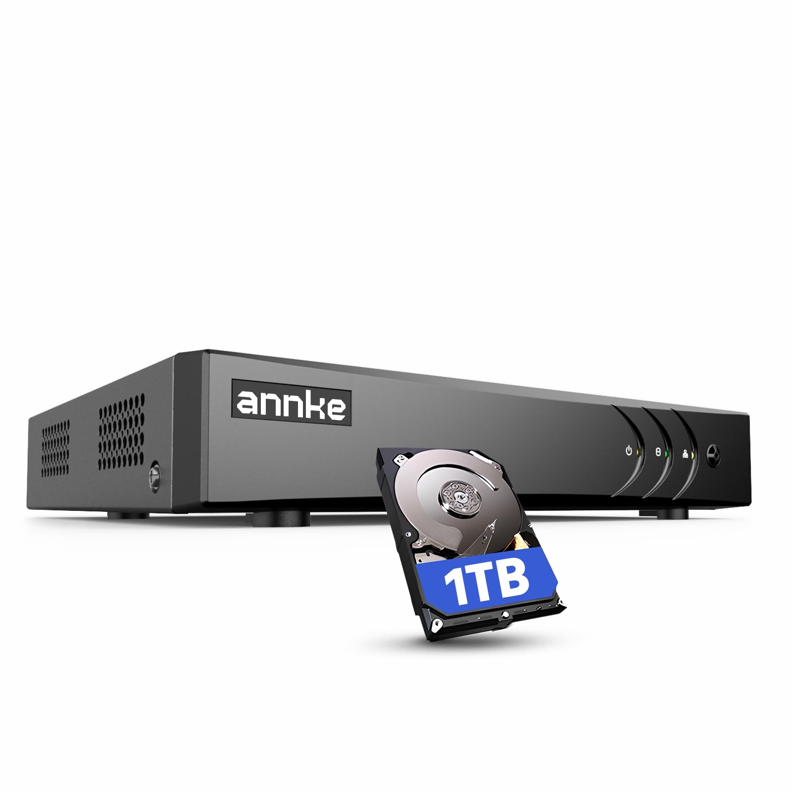 ANNKE CCTV Surveillance DVR with Hard Drive 1TB, 8 Channel 3K Lite H.265+ DVR Video Recorder for CCTV/Analog/AHD/TVI/IP Cameras, Human/Vehicle Detection, Remote Access, Alarm Email with Pictures