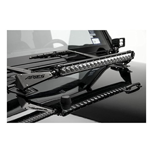 Aries 15912 Carbide Black Powder Coat Hood Light Mounting Brackets for 07-17 Jeep Wrangler JK